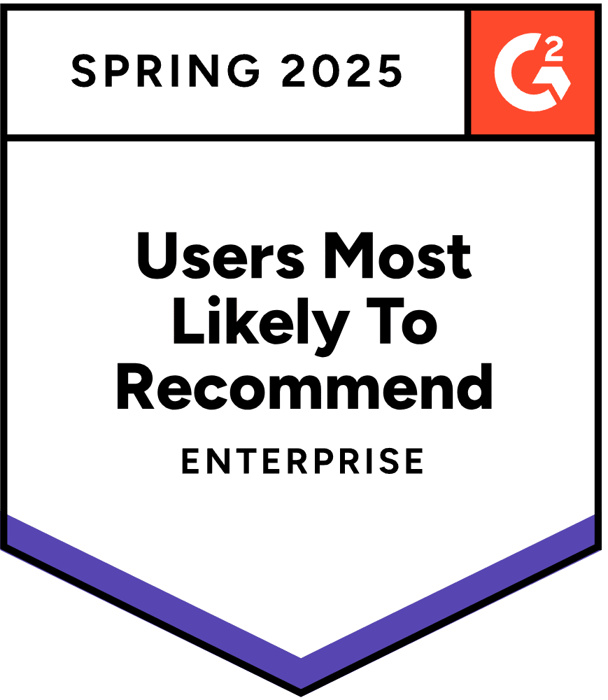 G2 User Most Likely to Recommend Award 2025